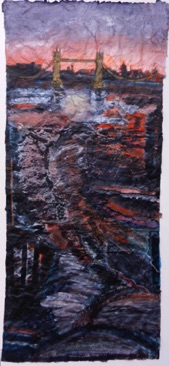 River, Rotherhithe, Evening
Mixed media on Nepalese paper, 112 x 50cm
Sold private collection
